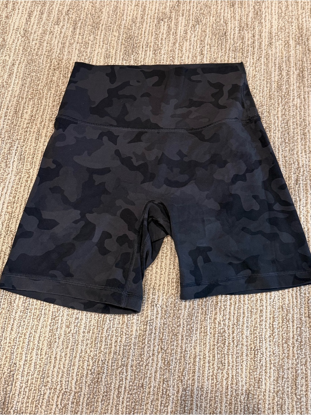 CRZ YOGA Black Camo High-Waist Bike Shorts
